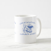 Tasse blanche avec le logo bleu (Devant droit)