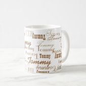 tasse blanche avec motif brun clair (Devant droit)