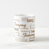 tasse blanche avec motif brun clair (Centre)