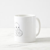 Tasse blanche avec un bébé et beigne géant (Devant droit)
