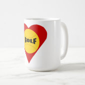 Tasse blanche classique AMOUR GOLF (Devant droit)