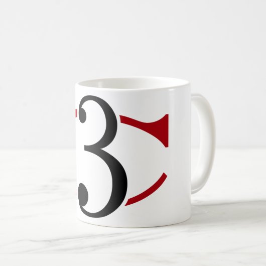 Tasse blanche classique avec le logo C3 (Devant droit)