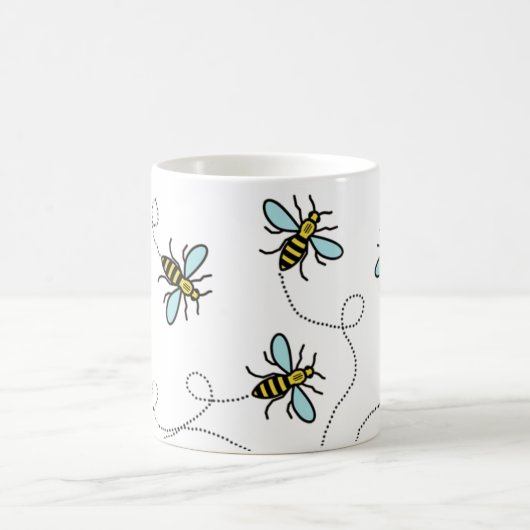 Tasse blanche classique d'abeille de travailleur (Centre)