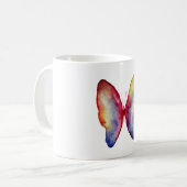 Tasse blanche classique d'art d'aquarelle de (Devant gauche)