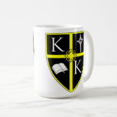 Tasse blanche classique de bouclier (Devant droit)