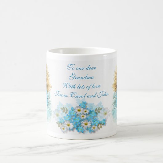 Tasse blanche classique de ~ de myosotis (Centre)