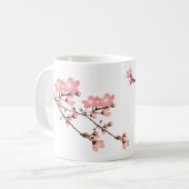 Tasse blanche classique de fleurs de cerisier (Devant gauche)