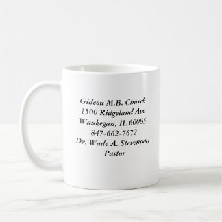 Tasse blanche classique de Gideon