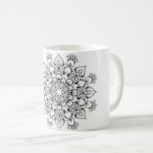 Tasse blanche classique de mandala (Devant droit)