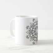 Tasse blanche classique de mandala (Devant gauche)