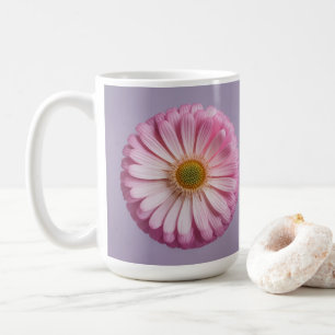 Tasse blanche classique de méditation de fleur ros