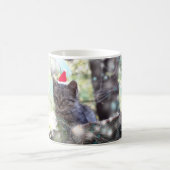 Tasse blanche classique de temps de Noël de chaton (Centre)