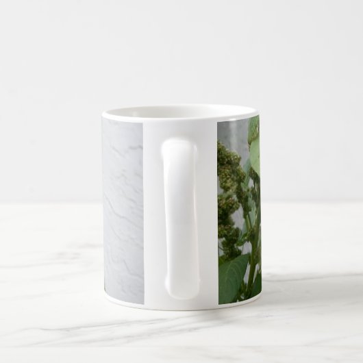 Tasse blanche classique d'épinards sauvages (Poignée)