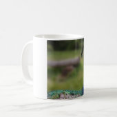 Tasse blanche classique photo de paon (Devant gauche)