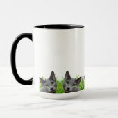 Tasse blanche classique russe de chat bleu (Gauche)