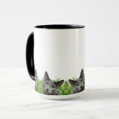 Tasse blanche classique russe de chat bleu (Devant gauche)