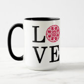 Tasse blanche d'AMOUR et noire rouge (Gauche)