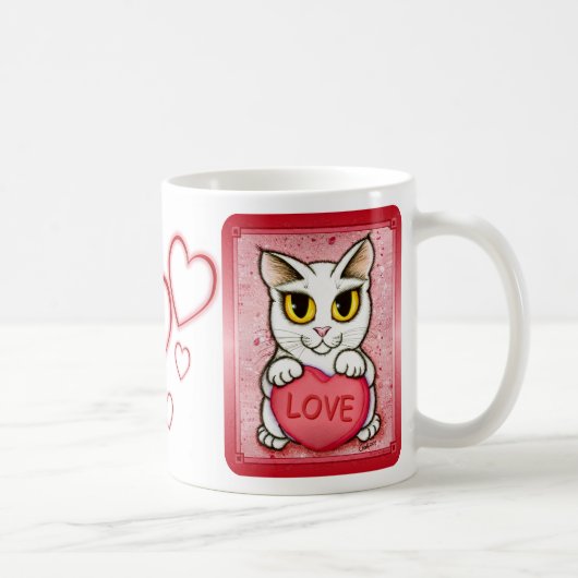 Tasse blanche d'art d'amour de coeur de sucrerie (Droite)
