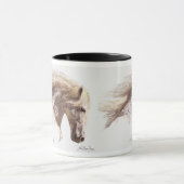 Tasse BLANCHE d'art de CHEVAL d'ÉTALON (Centre)