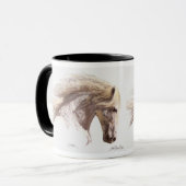 Tasse BLANCHE d'art de CHEVAL d'ÉTALON (Devant gauche)