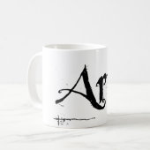 tasse blanche de "artiste" de 11 onces (Devant gauche)