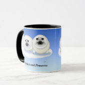 Tasse blanche de bébés phoques (Devant gauche)