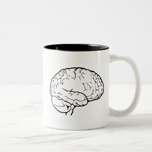 Tasse blanche de cerveau (Droit)