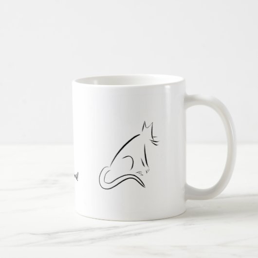 Tasse blanche de chat de zen (Droite)