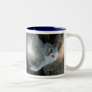 Tasse blanche de chat, surprise de Kitty