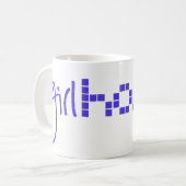 Tasse blanche de Girlhack 15oz (Devant gauche)