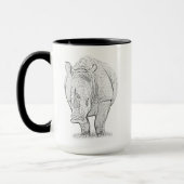 Tasse blanche de rhinocéros - série de l'Afrique (Gauche)