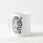 Tasse blanche de visage de tigre (Devant gauche)