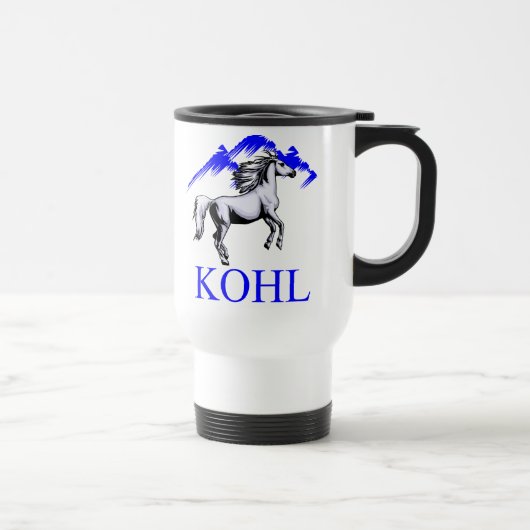 Tasse blanche de voyage avec le logo de Kohl (Droite)