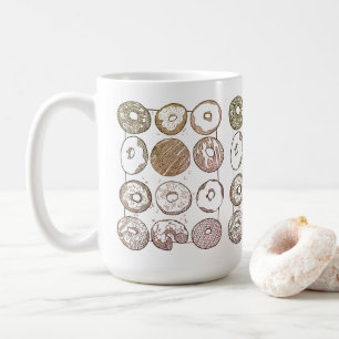 TASSE BLANCHE ÉLEVÉE TRICOTEZ UNE DOZAINE DE DONUT