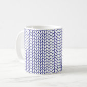 TASSE BLANCHE EN MAILLE LIGNE BLEUE (Devant gauche)