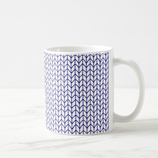 TASSE BLANCHE EN MAILLE LIGNE BLEUE (Droite)