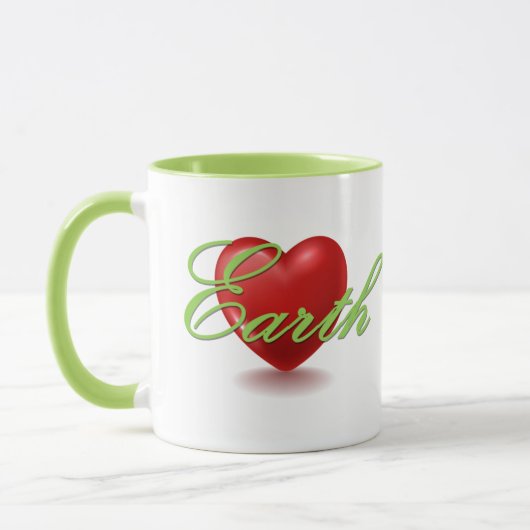 Tasse blanche et verte Love Earth (Gauche)