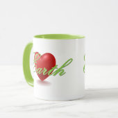 Tasse blanche et verte Love Earth (Devant gauche)