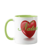Tasse blanche et verte Love Nature
