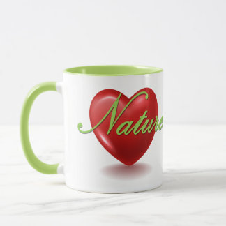Tasse blanche et verte Love Nature
