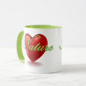 Tasse blanche et verte Love Nature (Devant gauche)
