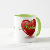 Tasse blanche et verte Love Nature (Devant droit)
