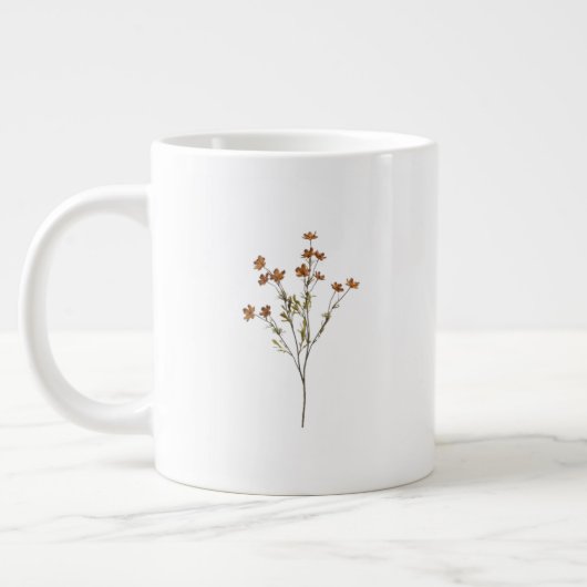 Tasse blanche florale | Tasse à café simple avec m (Gauche)
