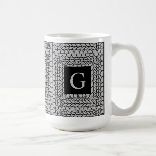 Tasse blanche haute KNIT PURL GRAY + Texte II