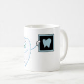 Tasse blanche heureuse de dent (Devant droit)