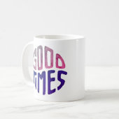 tasse blanche imprimée avec bonté. (Devant gauche)