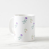 Tasse blanche minimale florale pour café (Devant gauche)