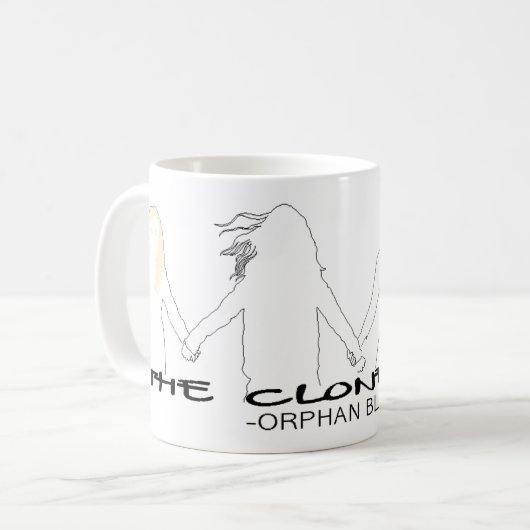 Tasse blanche "noir d'orphelin " (Devant gauche)