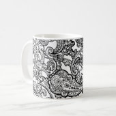 tasse blanche noire de Paisley (Devant gauche)