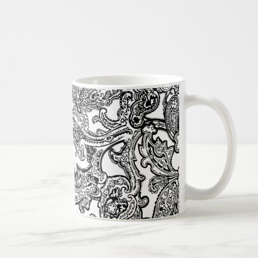 tasse blanche noire de Paisley (Droite)